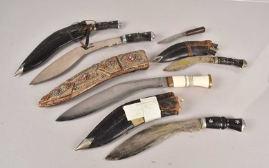 A Middle Eastern Bone Handled Kukri knife and scabbard