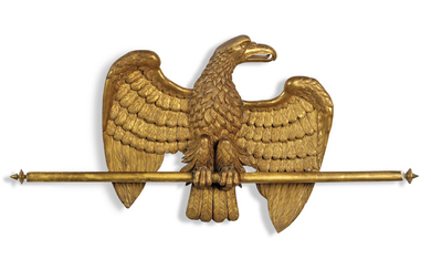 A NORTH EUROPEAN GILTWOOD MODEL OF AN EAGLE, EARLY 19TH CENTURY