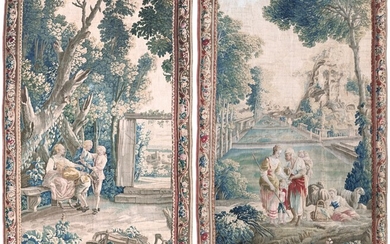 A Pair of Aubusson Genre Tapestries, 18th Century