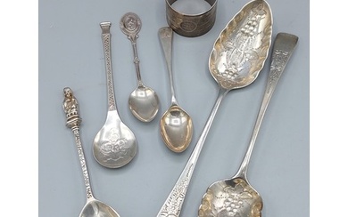 A Pair of George III silver berry spoons, London 1799, maker...