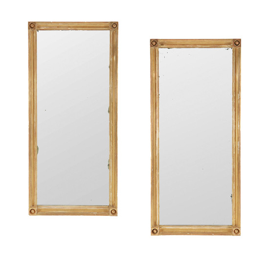 A Pair of Giltwood and Gesso Pier Mirrors