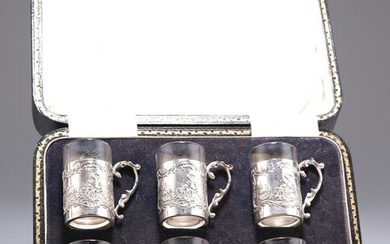 A SET OF SIX GEORGE V SILVER TOT CUPS, by