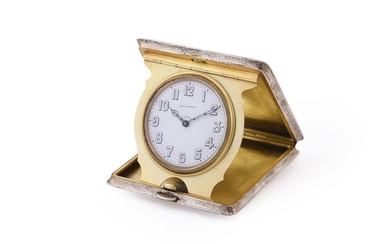 A SILVER CASED TRAVEL CLOCK, MAPPIN & WEBB