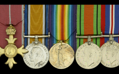 A Second War O.B.E. group of five awarded to Lieutenant and Paymaster...