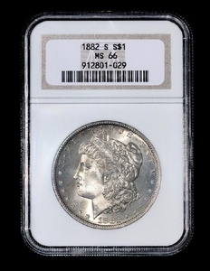 A United States 1882-S Morgan Silver $1 Coin