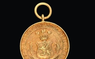 A Victorian Gold Medal, Stamped '15ct', Dated 1897, circular the...