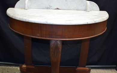 A Victorian Mahogany console table with Marble top 68 x 91 x 43 cm.