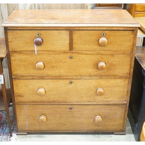 A Victorian mahogany chest, width 94cm depth 45cm height 94c...