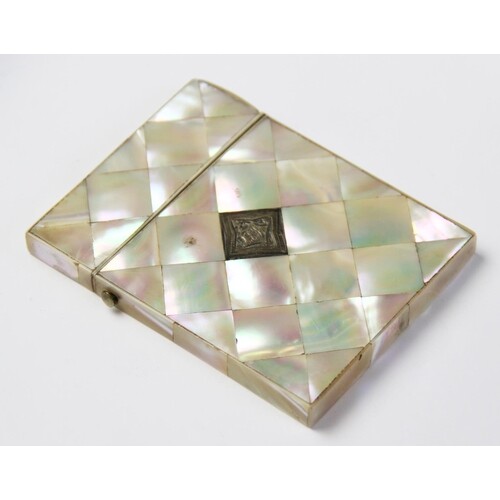 A Victorian mother of pearl visiting card case, late 19th ce...
