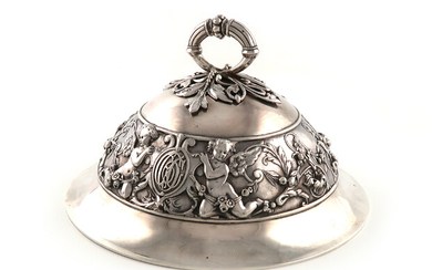 A Victorian silver dish cover