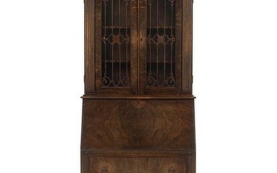 A William and Mary Style Walnut Secretary Bookcase
