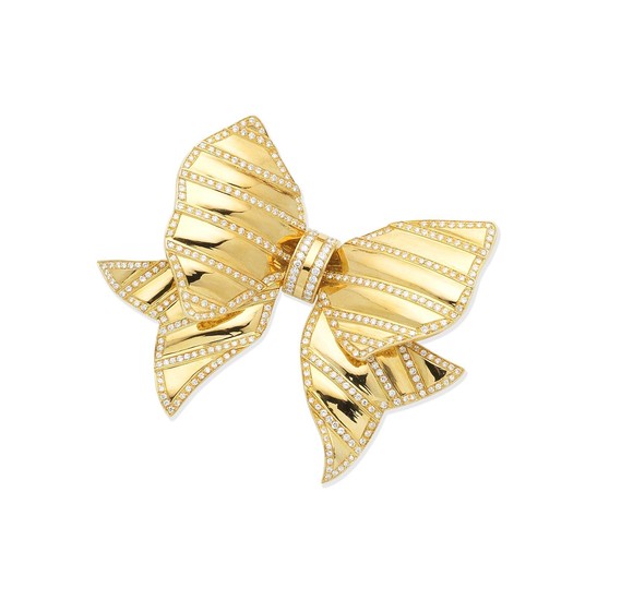 A diamond bow brooch,, by Repossi