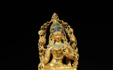 A gilt-copper alloy figure of Tara, Mongolia or Tibet, 18th / 19th century