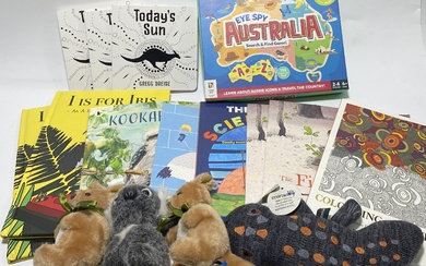 A group of Australian books/toys