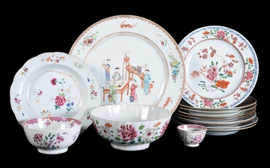 A group of Chinese Famille Rose plates