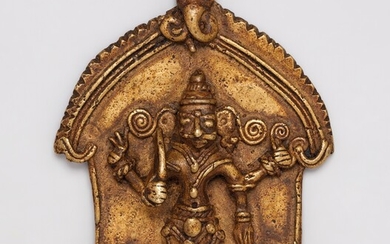 A group of two Maharashtra copper alloy plaques of Virabhadra. 19th century