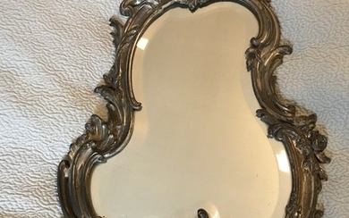A late 19th century silver plated Rococo style table mirror. H. 44 cm. W. 28 cm.