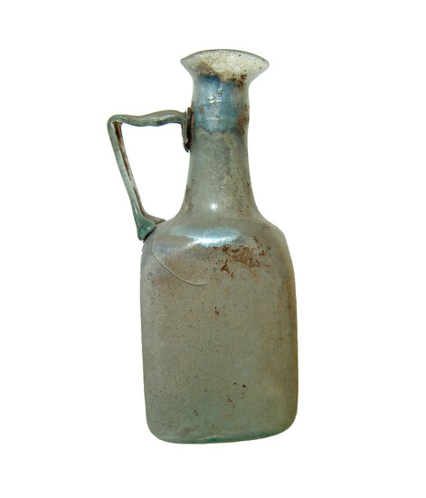 A nice Roman pale blue glass jug