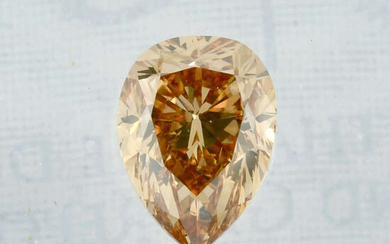 A pear shape diamond, weighing 0.40ct. Within GIA security seal