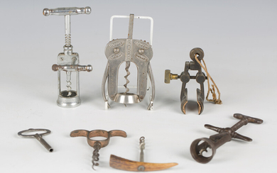 A small group of corkscrews, including one detailed 'The Victor', a Magic Lever and a chro