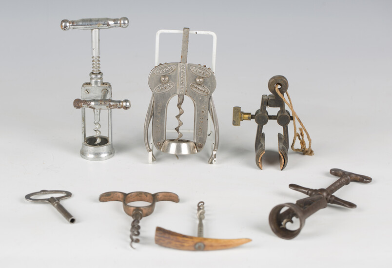 A small group of corkscrews, including one detailed 'The Victor', a Magic Lever and a chro