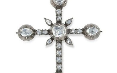 AN ANTIQUE DIAMOND CROSS PENDANT, EARLY 19TH CENTURY