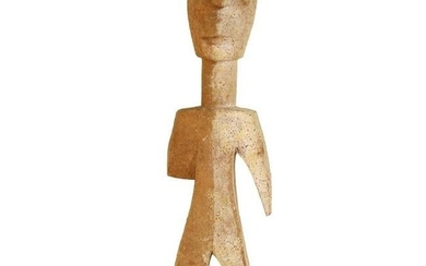 Abstract Figural Wood Sculpture with One Leg