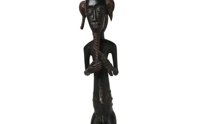 African Baule Carved Wood Male Figure.