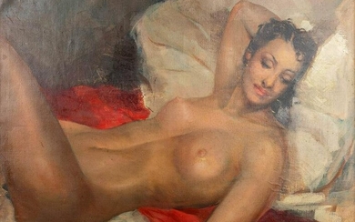 AimÃ© VAN BELLEGHEM (1922-1996) 'Naked' a painting, oil