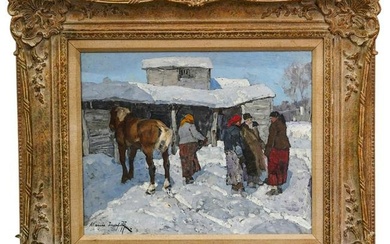 Alessio (Aleksei) Issupoff (Russian, 1889-1957) Oil on Panel Painting