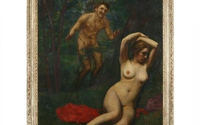 Allegorical Painting of Nymph and Satyr