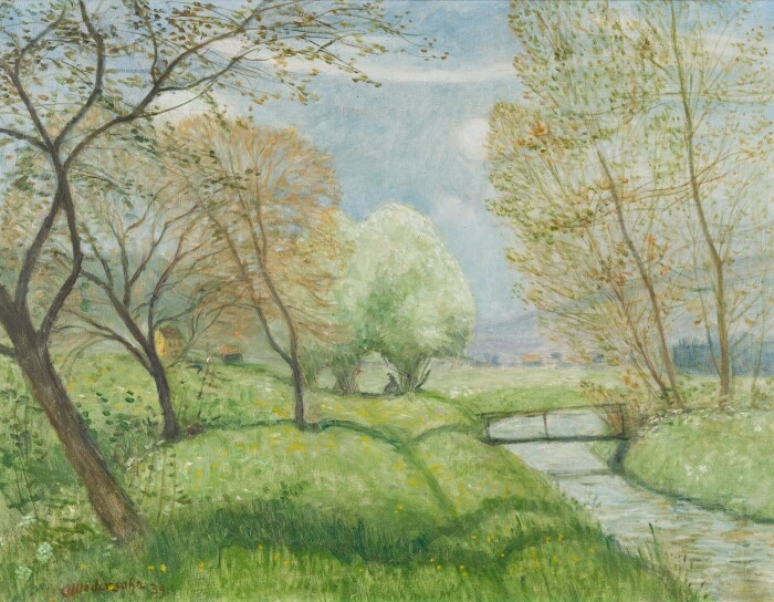 Allgäu - Spring in the Little Forest at the Hirschbach, 1939 Otto Modersohn, (1865 - 1943)