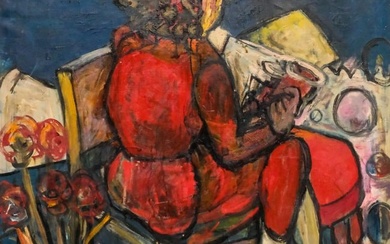 American School, Seated Woman in Red