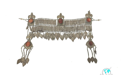 An Antique Silver head jewel - Turkestan - 1900
