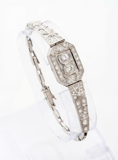 An Art-Deco Platinum and Diamond Bracelet
