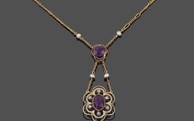 An Early 20th Century Amethyst, Diamond, Seed Pearl and Enamel...