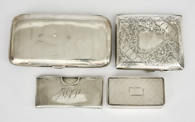 An Early Victorian Silver Rectangular Snuff Box and Mixed Silverware,...