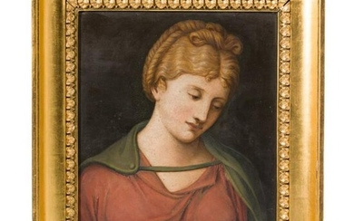 An European female portrait on stone, 19th century