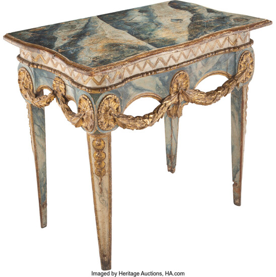 An Italian Neoclassical-Style Paint-Decorated Side Table