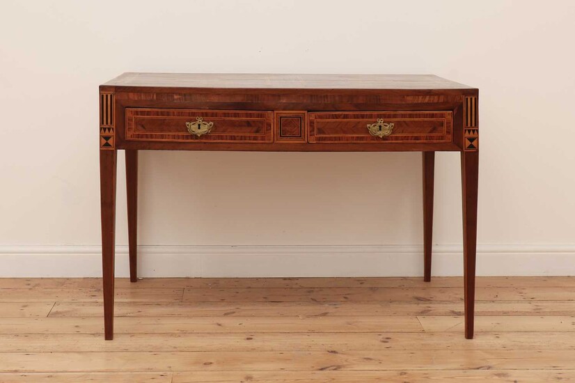 An Italian parquetry inlaid writing table