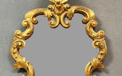 Antica specchiera di linea Luigi XIV in legno dorato, cornice...