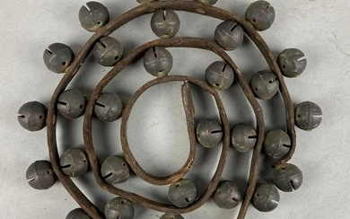 Antique Brass Horse Bells on Original Leather Strap