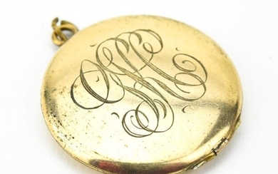 Antique C 1900 Gold Filled Monogram Locket Pendant