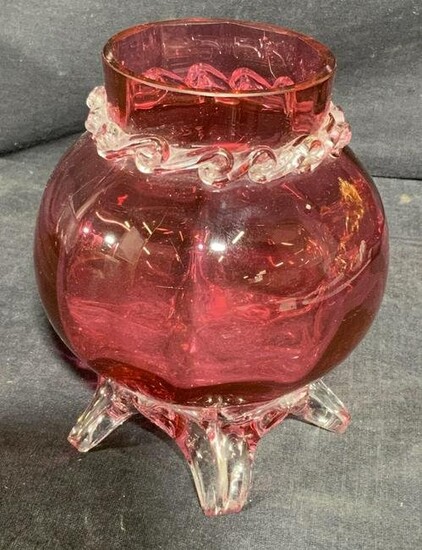 Antique Cranberry Glass Vessel