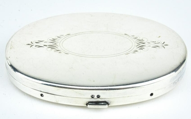 Antique Edwardian Sterling Silver Oval Compact