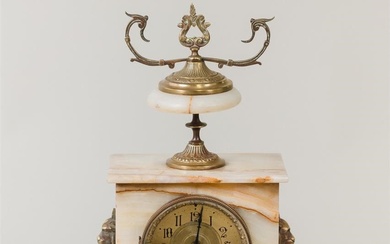 Antique French S MARTI Marble & Brass Mantel Clock