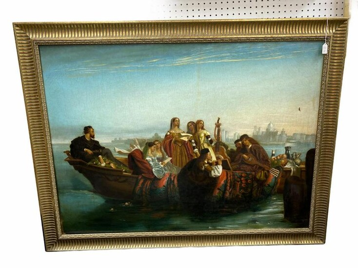 Antique Large Italian Renaissance Oil Painting on