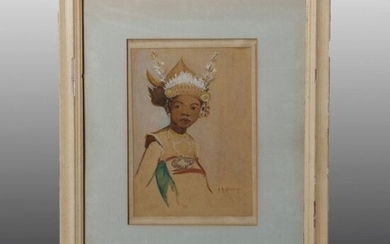 Antique Oil on Canvas Portrait of Princess by Gordon