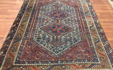 Antique Persian Khamseh/ Shiraz Rug-4510