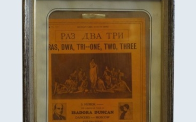 Antique Russian Concert Poster Isadora Duncan